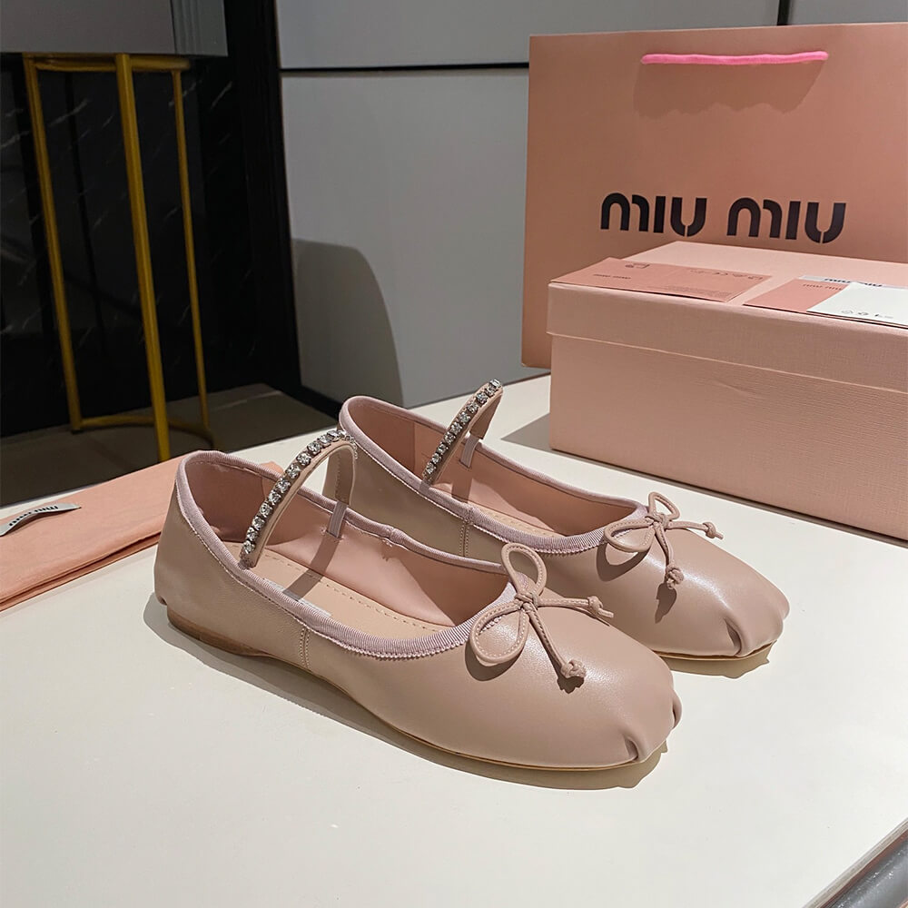 M1um1u Leather ballerinas