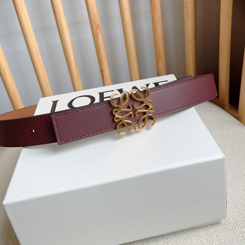 L0ew* Reversible Anagram belt in smooth calfskin 28mm