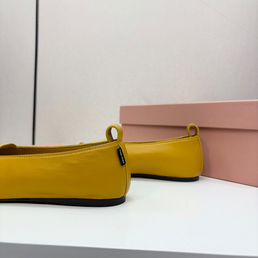 M1um1u ??lan nappa leather ballerinas