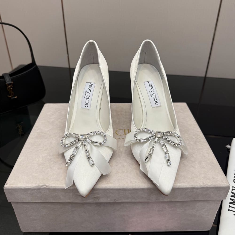 J1m*y Ch00 Crystal-Embellished Satin Pumps (EU SIZE 35-43)