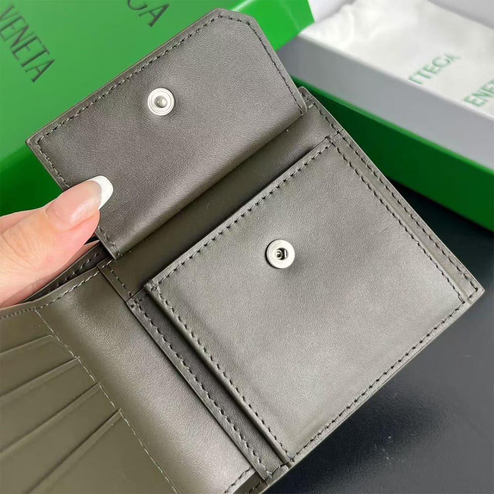 Intrecciato Piccolo Bi-Fold Wallet With Coin Purse(HIGH-END GRADE)