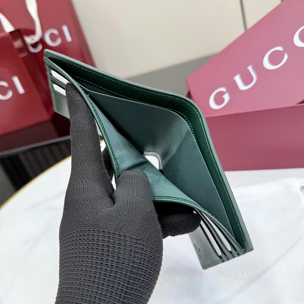 Green interior GG bi-fold wallet(HIGH-END GRADE)