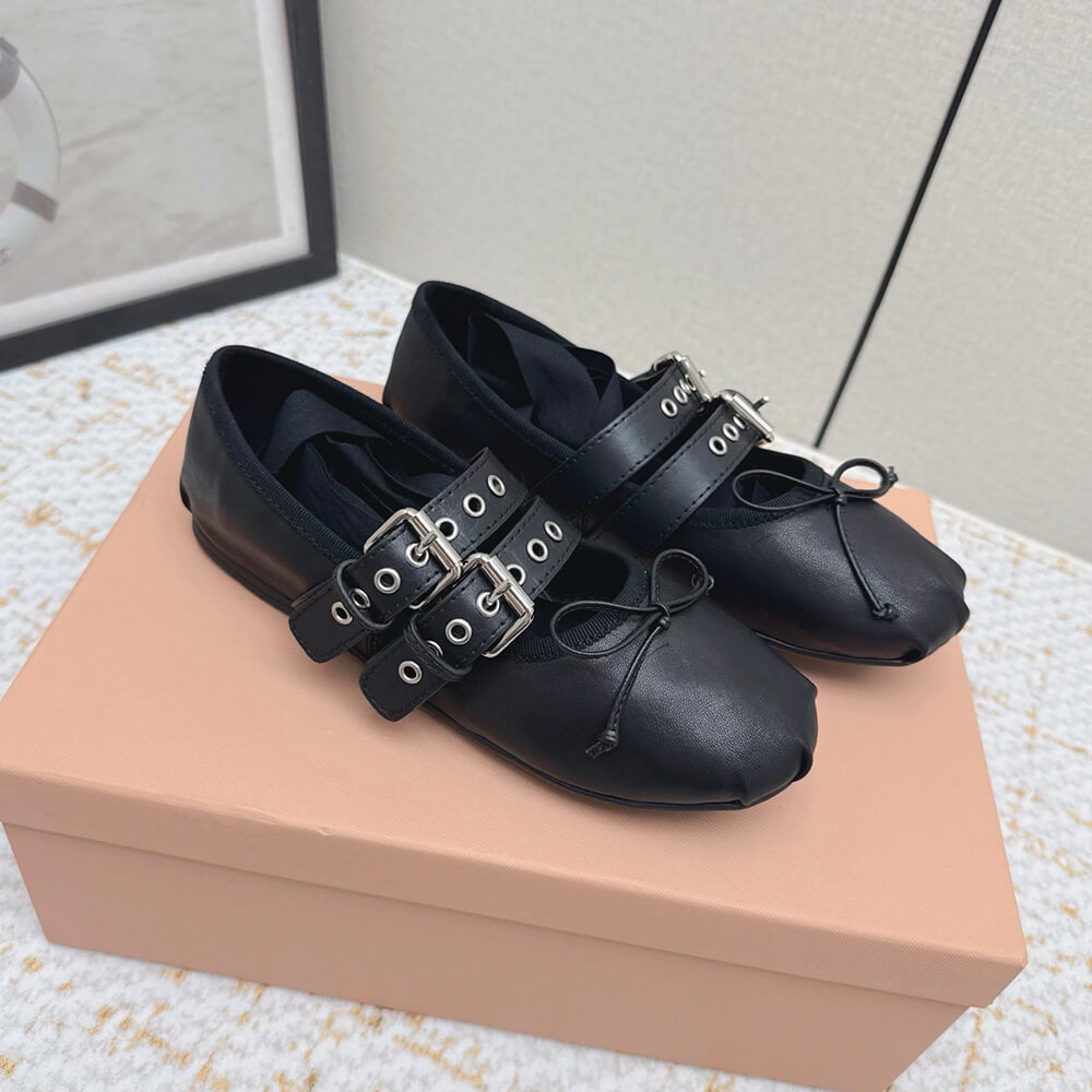 M1um1u Nappa and calf leather ballerinas (EU SIZE 35-40)